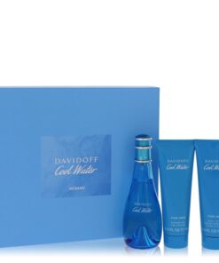 COOL WATER by Davidoff Gift Set -- 3.4 oz Eau De Toilette Spray + 2.5 oz Body Lotion + 2.5 oz Shower Breeze