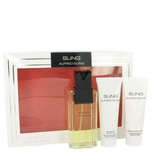 Alfred SUNG by Alfred Sung Gift Set -- 3.4 oz Eau De Toilette Spray + 2.5 oz Body Lotion + 2.5 oz Shower Gel