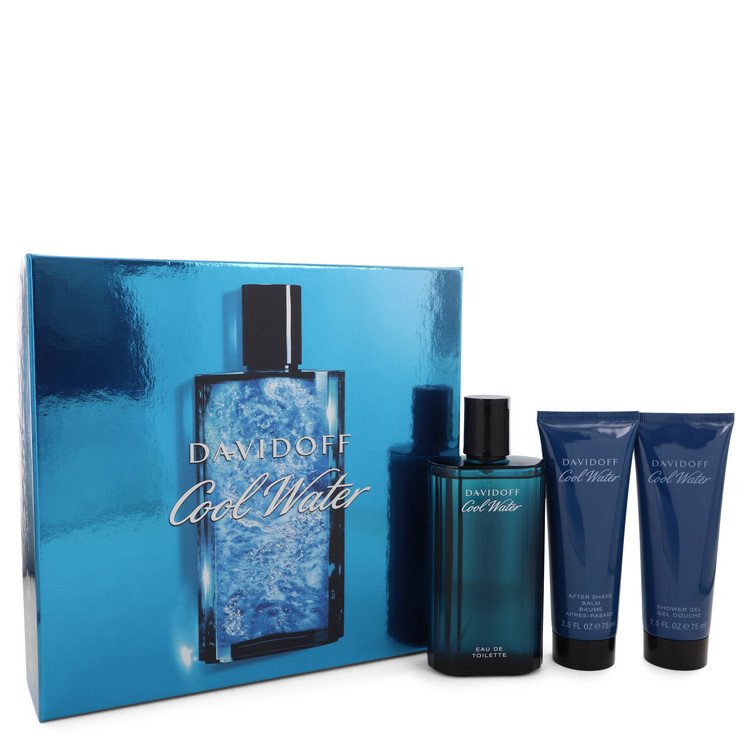 COOL WATER by Davidoff Gift Set -- 4.2 oz Eau De Toilette Spray + 2.5 oz After Shave Balm + 2.5 oz Shower Gel