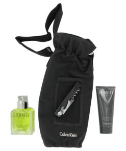 Eternity by Calvin Klein Gift Set -- 3.4 oz Eau De Toilette Spray + 3.4 oz Hair and Body Wash Tube + Wine Carrier and Opener