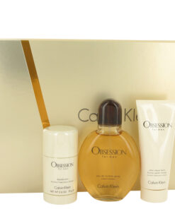 Obsession by Calvin Klein Gift Set -- 4 oz Eau De Toilette Spray + 3.4 oz After Shave Balm + 2.6 oz Deodorant Stick